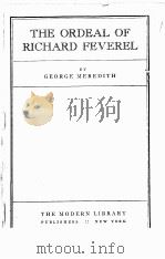 THE ORDEAL OF RICHARD FEVEREL 1927 PDF电子版封面