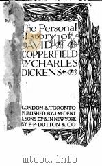 THE PERSONAL HISTORY OF DAVID COPPERFIELD 1928 PDF电子版封面