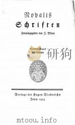 NOVALIS SCHRIFTEN 3 1923 PDF电子版封面