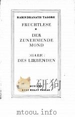 GESAMMELTE WERKE ZWEITER BAND PDF电子版封面 RABINDRANATH TAGORE