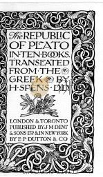 THE REPUBLIC OF PLATO 1932 PDF电子版封面 H.SPENS