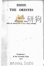 THE ORESTES 1907 PDF电子版封面 N.WEDD