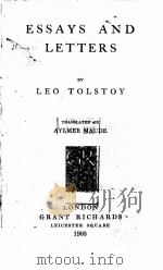 ESSAYS ANDLETTERS   1903  PDF电子版封面     