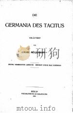 DIE GERMANIA DES TACITUS ERLAUTERT 1920 PDF电子版封面