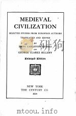 MEDIEVAL CIVILIZATION ENLARGED EDITION 1924 PDF电子版封面