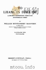 TO LHASA IN DISGUISE 1924 PDF电子版封面