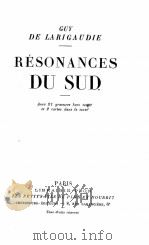 RESONANCES DU SUD 1938 PDF电子版封面