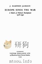 EUROPE SINCE THE WAR   1933  PDF电子版封面     