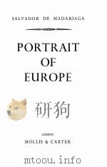 PORTRAIT OF EUROPE 1952 PDF电子版封面