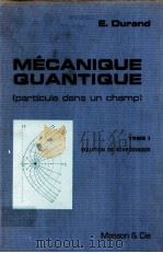 MECANIQUE QUANTIQUE:PARTICULE DANS UN GHAMP TOME 1 EQUATION DE SCHRODINGER 1970 PDF电子版封面 E.DURAND