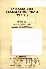 PASSAGES FOR TRANSLATION FROM ITALIAN（1967 PDF版）