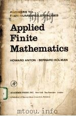 ANSWERS TO EVEN-NUMBERED EXERCISES APPLIED FINITE MATHEMATICS PDF电子版封面 0120595567