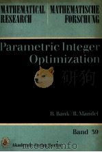 PARAMETRIC INTEGER OPTIMIZATION 1988 PDF电子版封面 3055003985