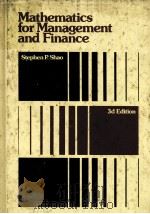 MATHEMATICS FOR MANAGEMENT AND FINANCE  3D EDITION     PDF电子版封面  0538133201  STEPHEN P.SHAO 