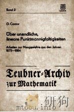 UBER UNENDLICHE,LINEARE PUNKTMANNIGFALTIGKEITEN PDF电子版封面 G.CANTOR