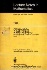 COMPUTATION AND PROOF THEORY   1984  PDF电子版封面  354013901X   