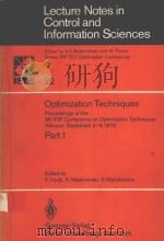 OPTIMIZATION TECHNIQUES PART 1 1980 PDF电子版封面 3540100806