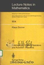 EXTENSION OF POSITIVE OPERATORS AND KOROVKIN THEOREMS 1982 PDF电子版封面 3540111832 KLAUS DONNER