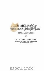 SOVEREIGNTY IN INTERNATIONAL LAW:FIVE LECTURES 1954 PDF电子版封面