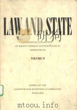 LAW AND STATE VOLUME 37 PDF电子版封面