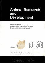 ANIMAL RESEARCH AND DEVELOPMENT VOLUME 37 PDF电子版封面