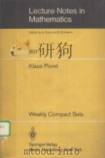 WEAKLY COMPACT SETS 1980 PDF电子版封面 3540099913 KLAUS FLORET