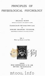 PRINCIPLES OF PHYSIOLOGICAL PSYCHOLOGY VOL.Ⅰ（1910 PDF版）