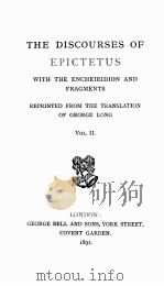 THE DISCOURSES OF EPICTETUS VOL.Ⅱ 1891 PDF电子版封面