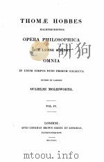 THOMAE HOBBES VOL.Ⅳ PDF电子版封面
