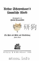 ARTHUR SCHOPENHAUER‘S SAMMTLICHE WERKE 3 1922 PDF电子版封面
