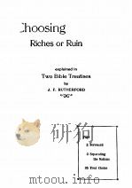 CHOOSING RICHES OR RUIN（1936 PDF版）