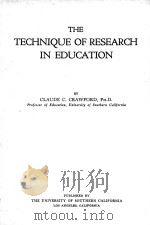 THE TECHNIQUE OF RESEARCH IN EDUCATION 1928 PDF电子版封面
