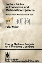 Lecture Notes in Economics and Mathematical Systems 222 Peter Meier PDF电子版封面