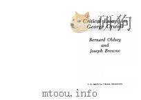 CRITICAL ESSAYS ON GEORGE ORWELL（1986 PDF版）
