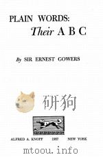 PLAIN WORDS:THEIR A B C（1957 PDF版）