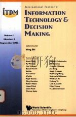 International Journal of INFORMATION TECHNOLOGY ε DECISION MAKING PDF电子版封面
