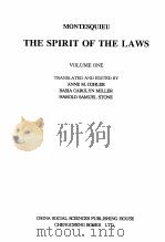THE SPIRIT OF THE LAWS VOLUME ONE PDF电子版封面 7005426518