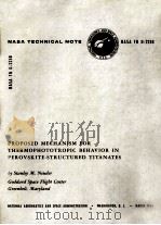 PROPOSED MECHANISM FOR THERMOPHOTOTROPIC BEHAVIOR IN PEROVSKITE-STRUCTURED TITANATES 1964 PDF电子版封面 STANLEY M. NEUDER