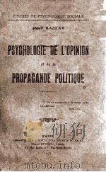 PSYCHOLOGIE DE L'OPINION   1927  PDF电子版封面     
