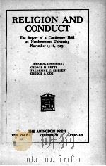 RELLGION AND CONDUCT 1930 PDF电子版封面