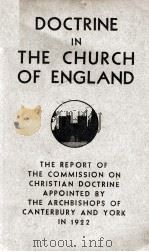 DOCTRINE IN THE CHURCH OF ENGLAND 1938 PDF电子版封面