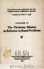 MISSIONS AND RURAL PROBLEMS VI 1928 PDF电子版封面