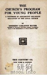THE CHURCH'S PROGRAM FOR YOUNG PEOPLE   1925  PDF电子版封面     