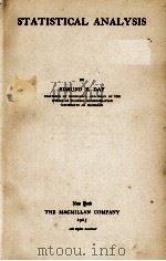 STATISTICAL ANALYSIS（1925 PDF版）