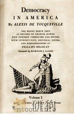 DEMOCRACY IN AMERICA (VOLUME I) 1945 PDF电子版封面