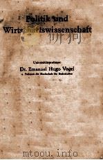 POLITIK UND WIRTSCHAFTSWISSENSCHAFT 1938 PDF电子版封面