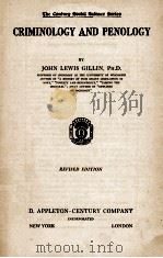 CRIMINOLOGY AND PENOLOGY REVISED EDITION 1935 PDF电子版封面