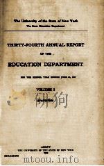 THIRTY-FOURTH ANNUAL REPORT OF THE EDUCATION DEPARTMENT VOLUME 2 STATISTICS 1939 PDF电子版封面