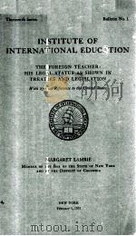 INSTITUTE OF INTERNATIONAL EDUCATION 1932 PDF电子版封面