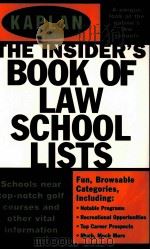 THE INSIDER'S BOOK OF LAW SCHOOL LISTS PDF电子版封面 0072946970